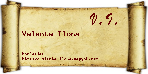 Valenta Ilona névjegykártya